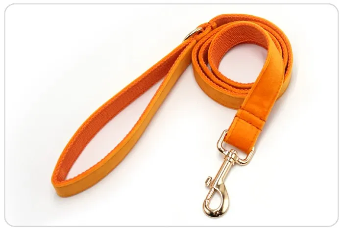 orange velvet personalized dog leash orange velvet personalized dog leash